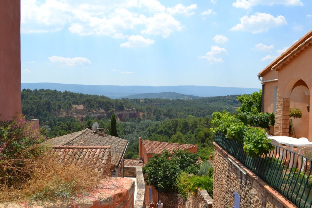 Hilltop views from the beautiful town in Roussillon France